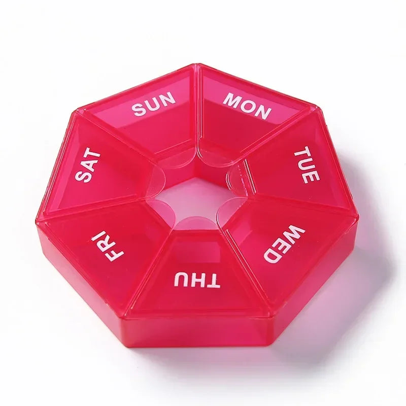 Premium Mini Portable Pill Organizer – Weekly Travel Tablet Holder, Compact 7-Day Storage Box for Pills, Vitamins, and  