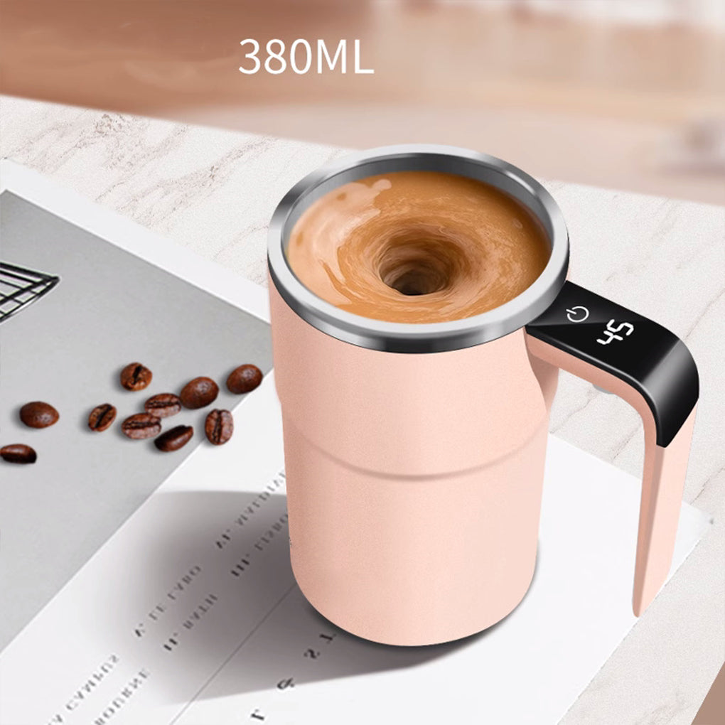 Premium Self Stirring Magnetic Mug – USB Rechargeable Smart Coffee & Tea Cup with LCD Temperature Display – Automatic 