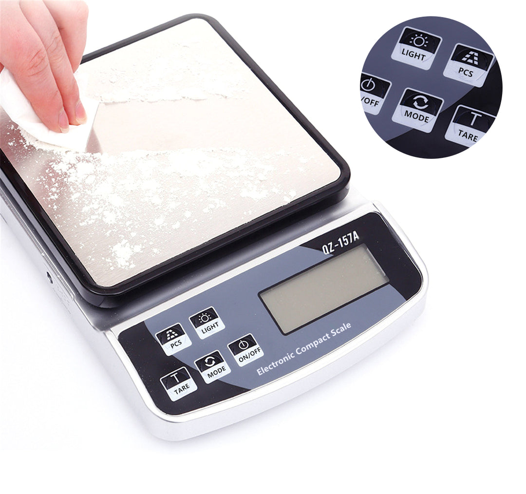 Premium Electronic Kitchen Scale - USB Rechargeable Smart Digital Balance for Food, Coffee, and Baking (3KG/5KG/10KG 