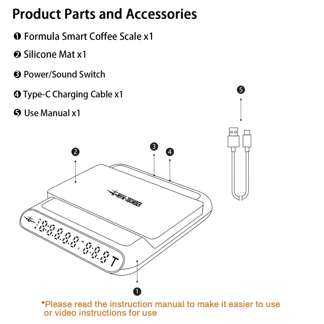 Premium Smart Espresso Coffee Scale – Auto Timer, USB Charging, Waterproof Non-Slip Pad, Perfect for Home and Cafe Baristas