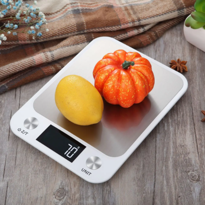 Premium Kitchen Scale 15Kg/1g – Stainless Steel Digital Food and Coffee Weighing Scale, LED Display, Battery-Powered, Multi-