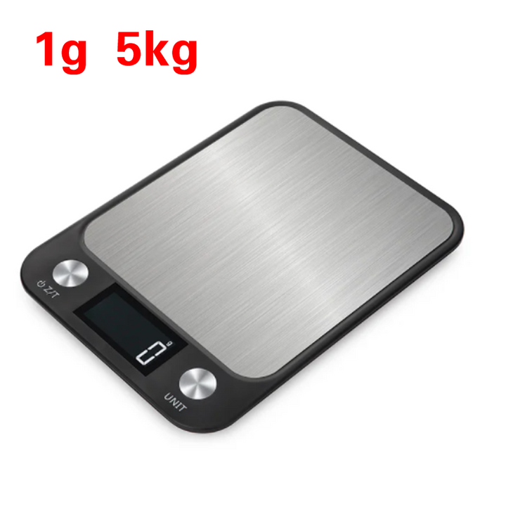 Premium Kitchen Scale 15Kg/1g – Stainless Steel Digital Food and Coffee Weighing Scale, LED Display, Battery-Powered, Multi-