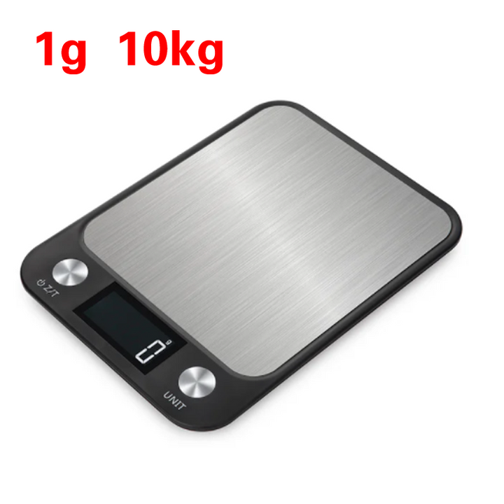 Premium Kitchen Scale 15Kg/1g – Stainless Steel Digital Food and Coffee Weighing Scale, LED Display, Battery-Powered, Multi-