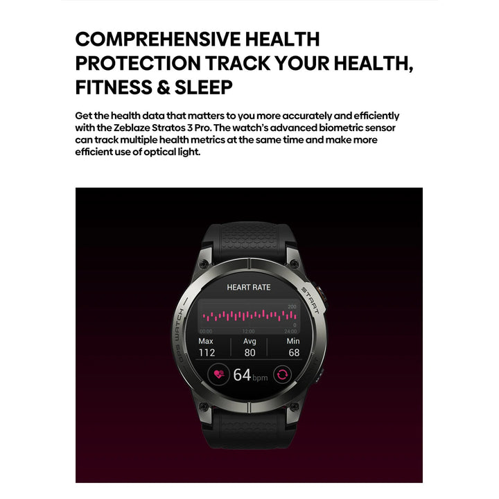Premium GPS Sports Smartwatch for Men - 1.43” AMOLED, Built-in GPS, 100+ Sports Modes, Health Tracking, 18-Day Battery, Waterproof, Bluetooth Calls - StrengthXPhysiotherapy