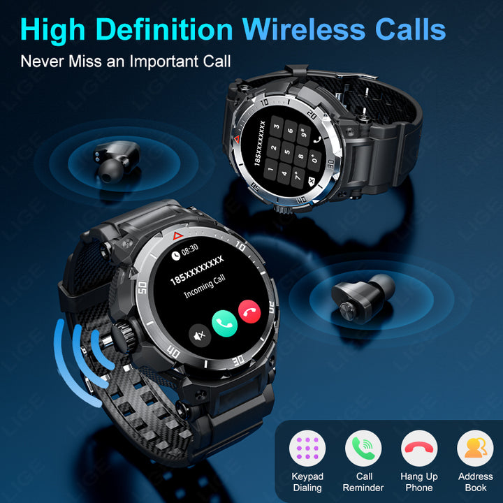 Premium Smartwatch with 1.43" AMOLED Display – GPS, 5ATM Water Resistance, 21-Day Battery Life, 100+ Sports Modes, Bluetooth 