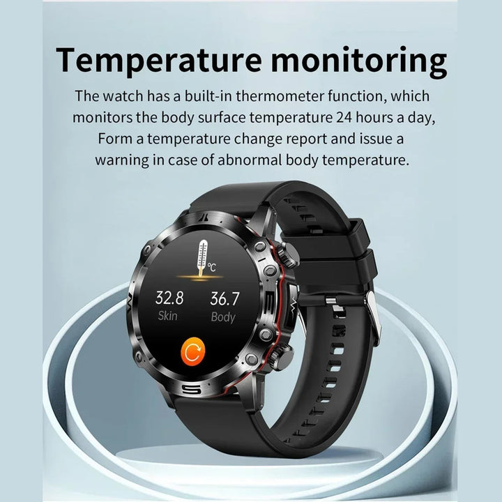 Premium Smartwatch with 1.43" AMOLED Display – Voice Calling, 100 Sports Modes, Military Grade Toughness, Waterproof, 7-Day Battery, Bluetooth, Custom Watch Faces - StrengthXPhysiotherapy