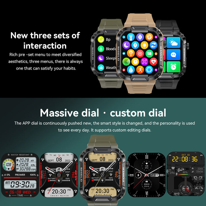 Premium Smartwatch with 1.96" Curved AMOLED Display, Bluetooth Calling, IP68 Waterproof, 100+ Sports Modes, AI Voice 
