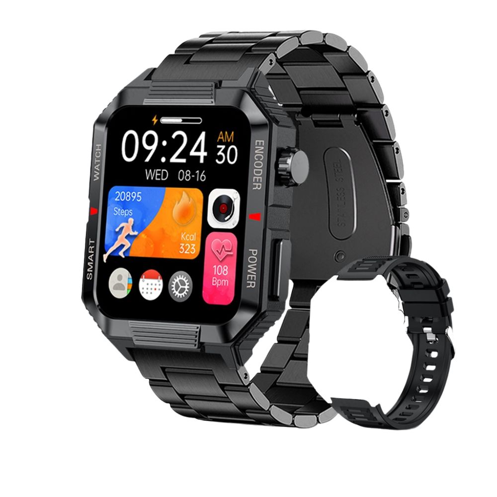 Premium GPS Fitness Tracker Smartwatch with 1.99 Inch HD Screen, Heart Rate, Blood Pressure, ECG, Blood Oxygen Monitoring – Bluetooth Call, NFC, 100+ Exercise Modes, Waterproof - StrengthXPhysiotherapy