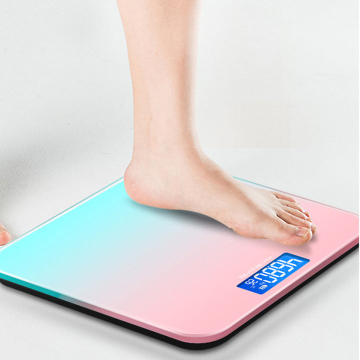 Premium Gradient Color Intelligent LCD Electronic Scale – Digital Display Glass Weight Scale, Accurate 0.2-180kg Measurement,