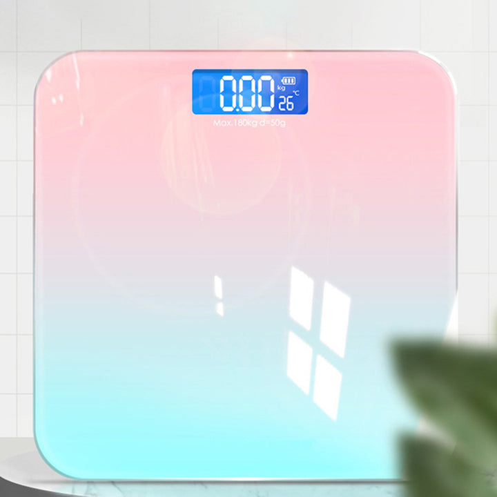Premium Gradient Color Intelligent LCD Electronic Scale – Digital Display Glass Weight Scale, Accurate 0.2-180kg Measurement,