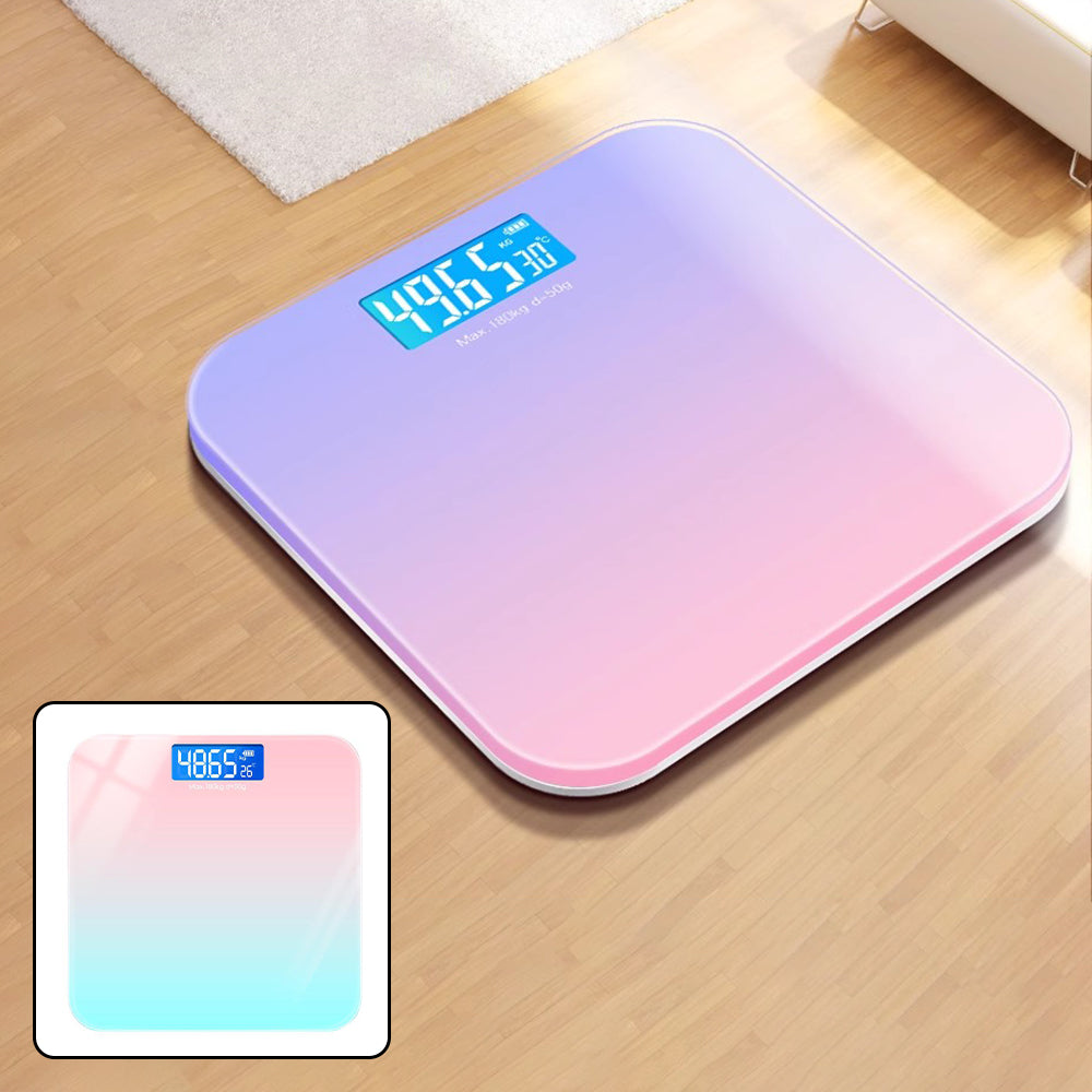 Premium Gradient Color Intelligent LCD Electronic Scale – Digital Display Glass Weight Scale, Accurate 0.2-180kg Measurement,