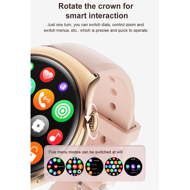 Premium Smartwatch for Women - AMOLED Display, Bluetooth Calling, NFC, GPS, IP68 Waterproof, Multiple Sports Modes, Heart 