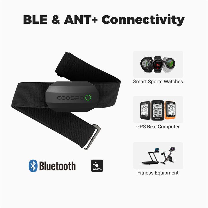 Premium Heart Rate Sensor with Chest Strap – BLE & ANT+ Connectivity, IP67 Waterproof, Real-Time Tracking for Cycling, Wahoo,