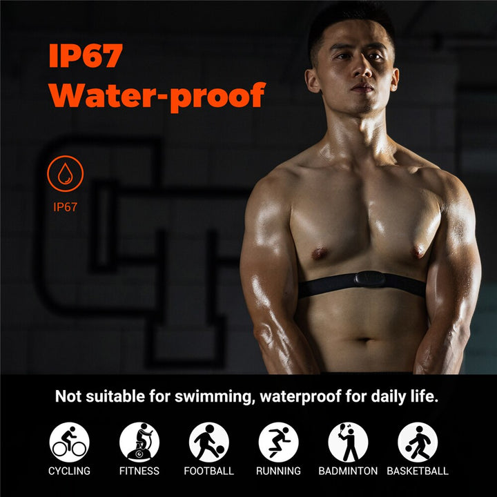 Premium Heart Rate Monitor Chest Strap – Bluetooth 4.0 & ANT+ Compatible, Waterproof Design for Garmin, Wahoo, Cycling,