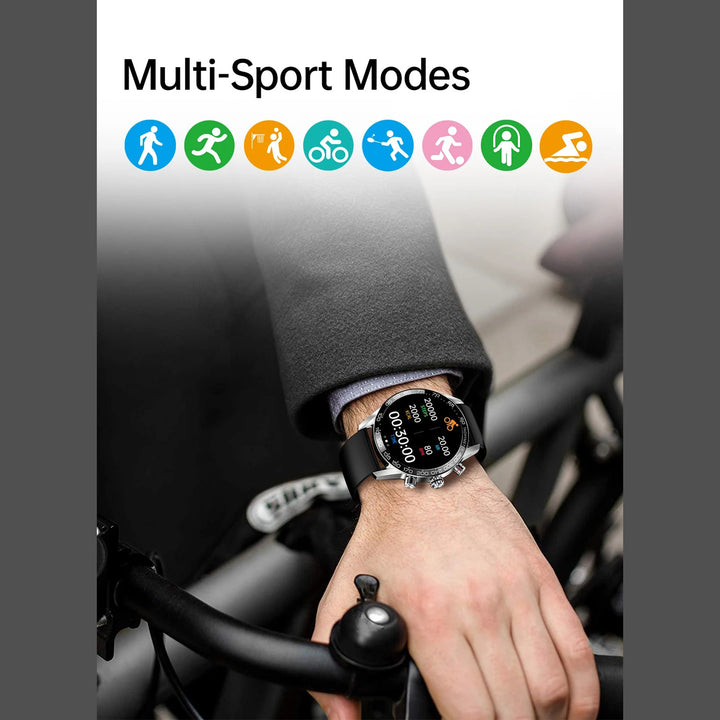 Premium Smartwatch for Men – ECG + PPG, Bluetooth Call, AMOLED Full Touch, NFC, Sports Mode, Waterproof, Heart Rate, Blood Pressure, Sleep Monitoring, Compatible with Android & iOS - StrengthXPhysiotherapy