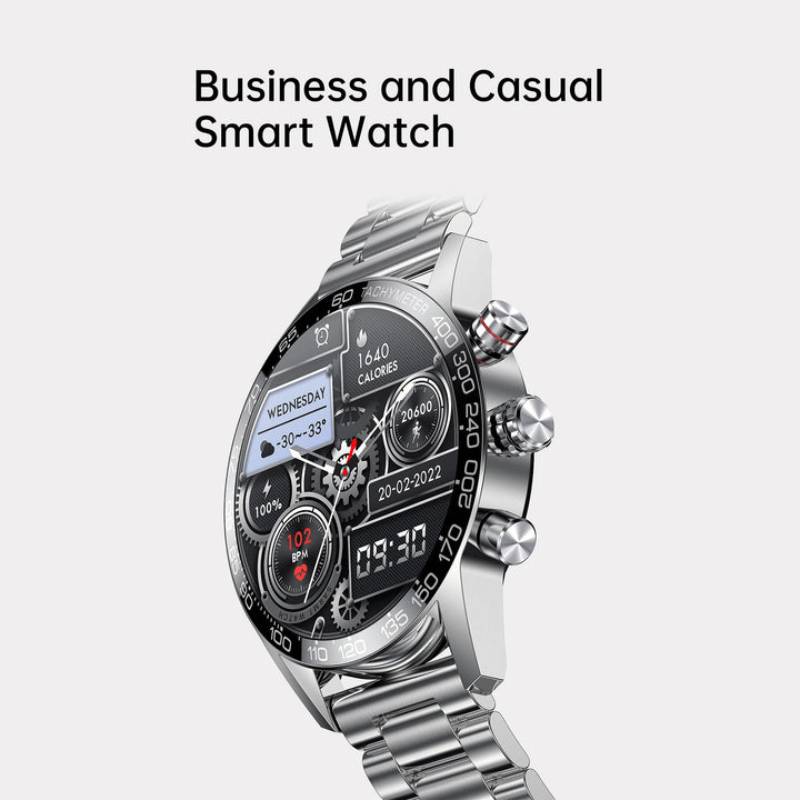 Premium Smartwatch for Men – ECG + PPG, Bluetooth Call, AMOLED Full Touch, NFC, Sports Mode, Waterproof, Heart Rate, Blood Pressure, Sleep Monitoring, Compatible with Android & iOS - StrengthXPhysiotherapy