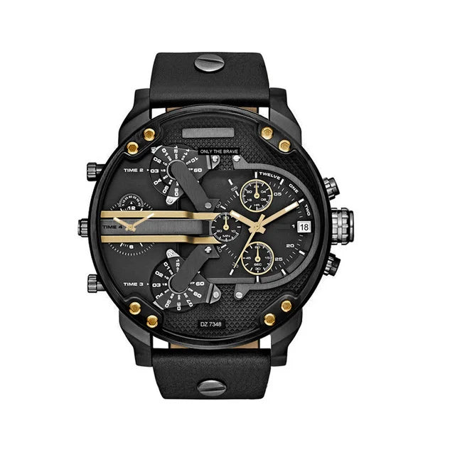 Premium Men's Sport Watch, Luxury Stainless Steel Analog Quartz, Fashionable Casual & Business Design, Large Dial, Calendar 