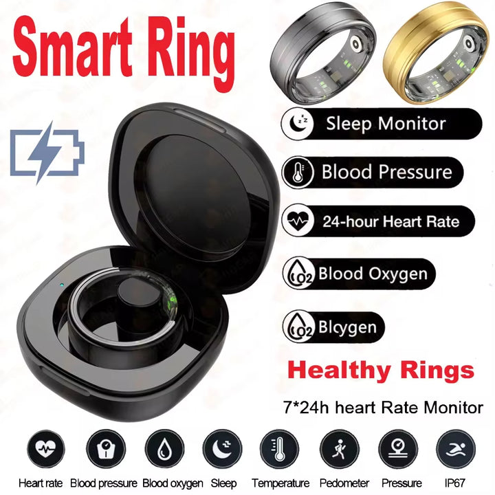 Premium Fitness Tracker Smart Ring for Men & Women - Health Monitoring, Heart R ate, Blood Oxygen & Body Temperature 
