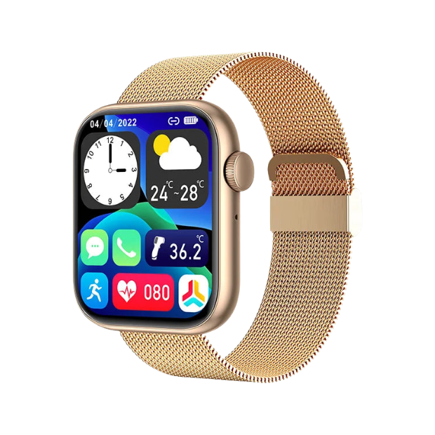 Premium Smartwatch - Wireless Charging, Bluetooth Calls, Fitness Tracker, Custom Watch Faces, Heart Rate Monitoring, Sleep Tracking, Waterproof, Men & Women
