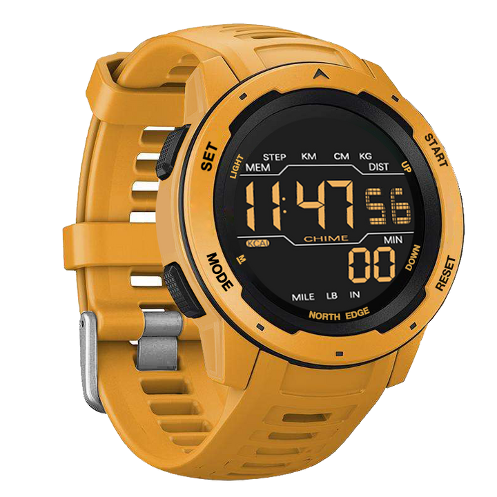 Premium Waterproof Sports Watch for Men and Women – 50M Waterproof, Dual Time, Pedometer, Stopwatch, Alarm, Countdown, 