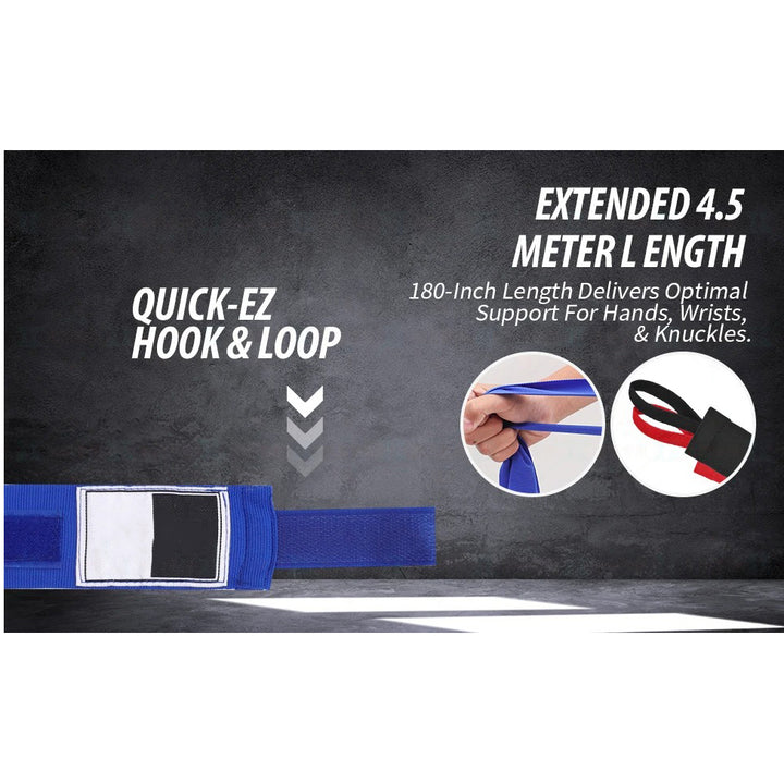 Premium Boxing Hand Wraps Inner Gloves – 180 Inch Elasticated Bandages with Thumb Loop, Wrist Protection for MMA, Muay Thai, Kickboxing, and Combat Sports - StrengthXPhysiotherapy