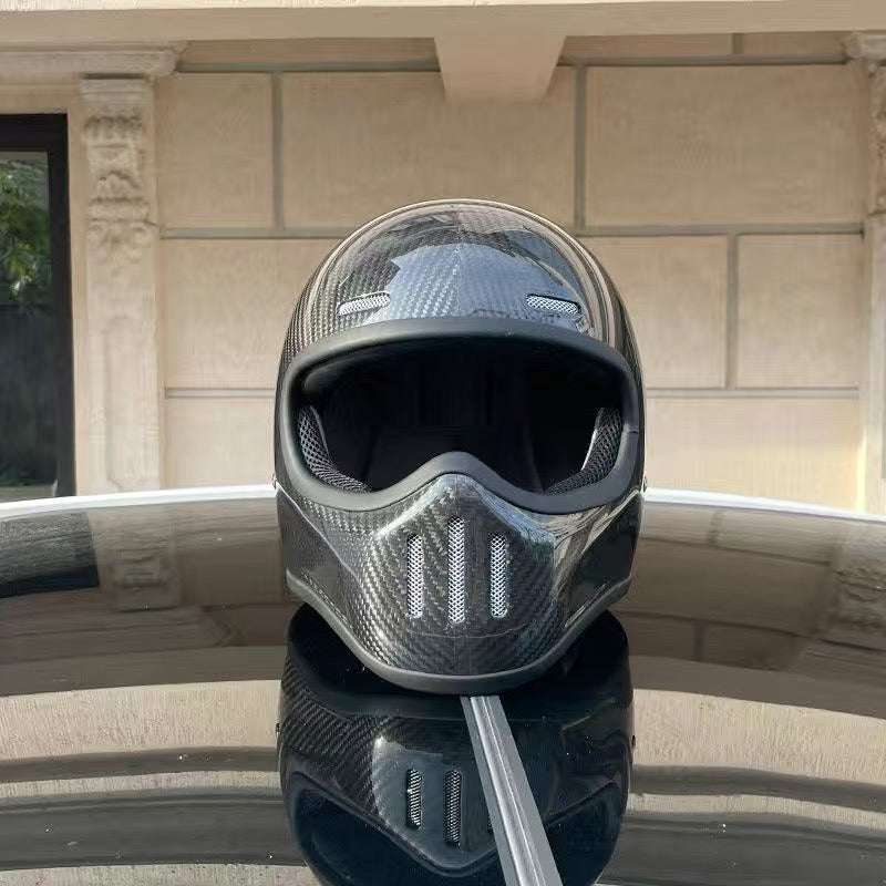 Premium Full Face Motorcycle Helmet – Retro Tokyo Style, Fiberglass, Clear Visor, Japan TT Design, Casco Moto for Men & Women