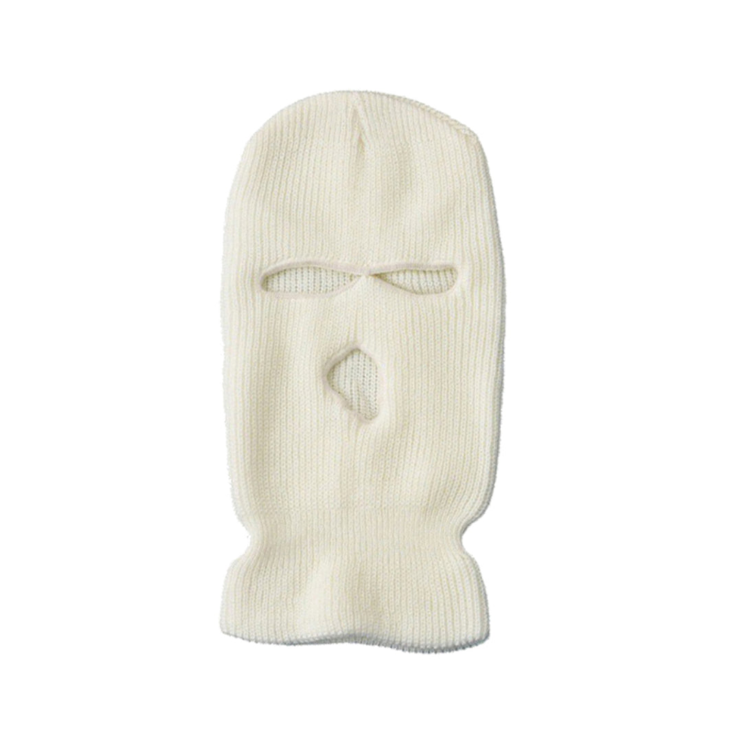 Premium Windproof Full Face Ski Mask – Men’s Wool Balaclava with 3 Holes, Warm Knit Winter Hat, Custom Embroidery, 16 Color