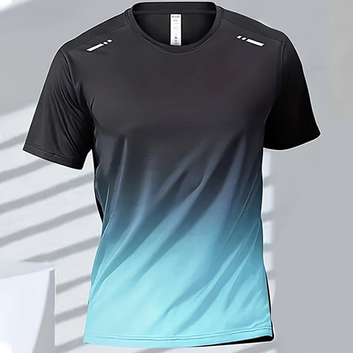 Premium Men's Sports T-Shirt – Quick Dry Casual Running & Boxing Top, Short Sleeve Badminton & Training Shirt, Gradient Design