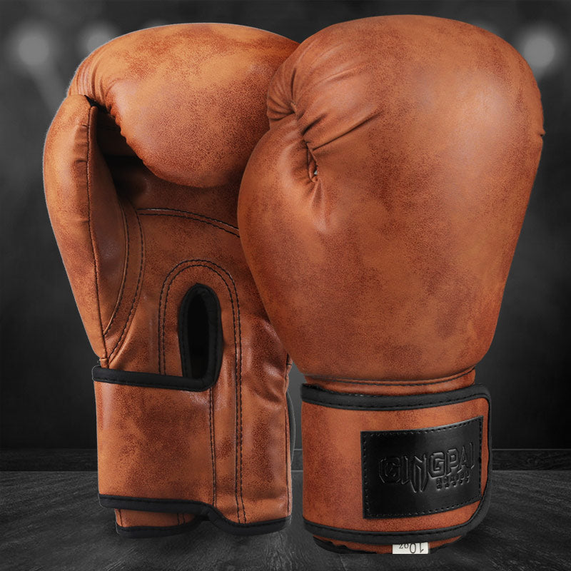 Premium Boxing Gloves for Men, Women & Kids – High Quality PU Leather, Retro Color Design for MMA, Muay Thai, Sanda, Boxing 