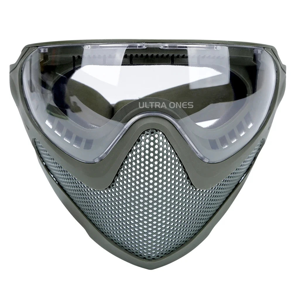 Premium Tactical FAST Helmet Half Face Mask with Flip Goggles – Hunting, Airsoft, Paintball Mask, Helmet Accessories for 