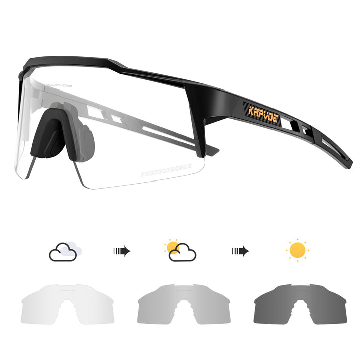 Premium Photochromic Cycling Sunglasses – UV400 Protection, Adjustable Lenses, Bike & Sports Eyewear for Men & Women