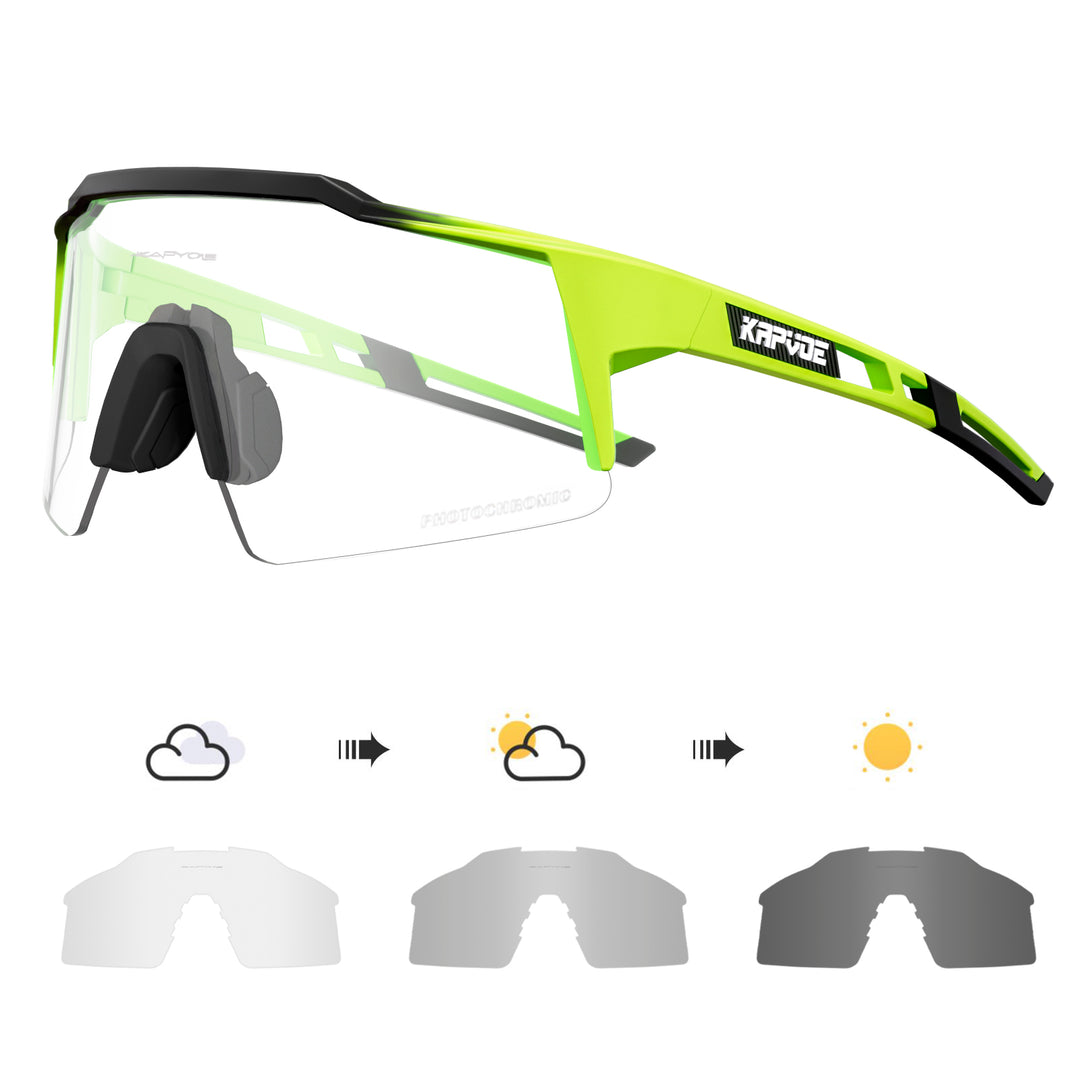 Premium Photochromic Cycling Sunglasses – UV400 Protection, Adjustable Lenses, Bike & Sports Eyewear for Men & Women