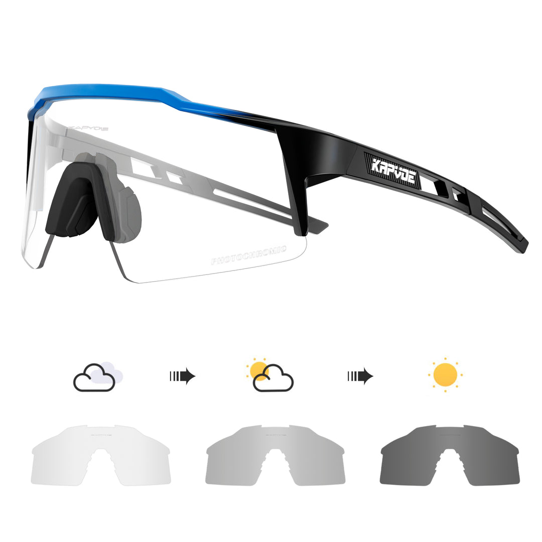 Premium Photochromic Cycling Sunglasses – UV400 Protection, Adjustable Lenses, Bike & Sports Eyewear for Men & Women