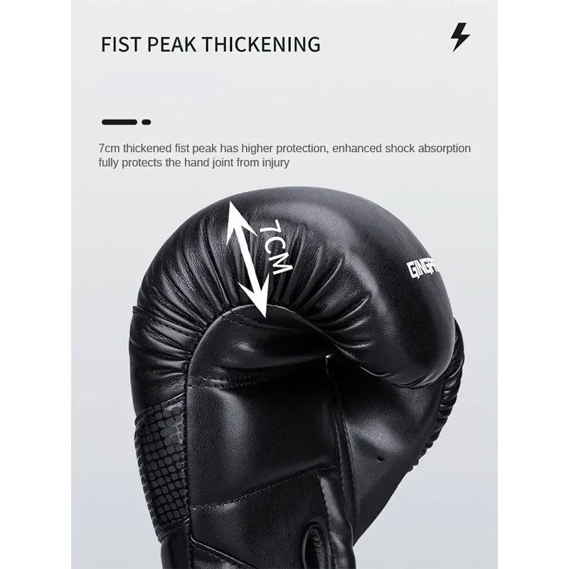 Premium Boxing Gloves – High Quality PU Leather, Wear-Resistant & Breathable, Thickened Protective Gloves for Sanda & Combat