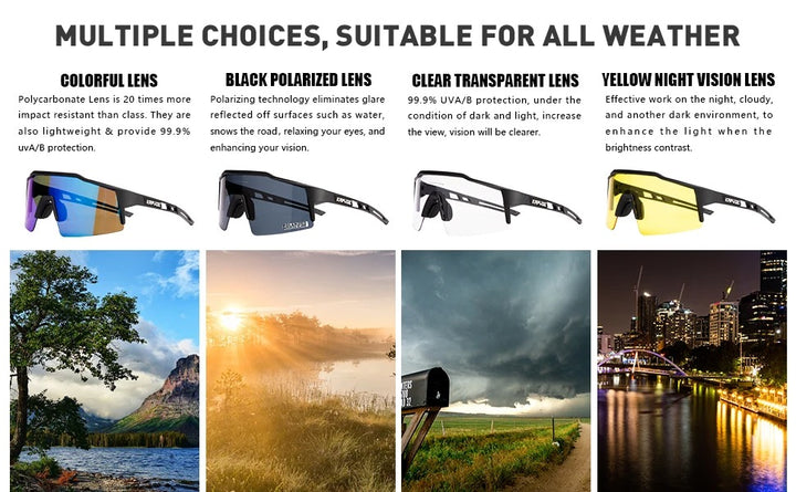 Premium Polarized Cycling Sunglasses – UV400 Protection, TR90 Frame, MTB & Bike Eyewear for Men & Women, Outdoor Sports Goggles with 1 or 4 Lens Options - StrengthXPhysiotherapy