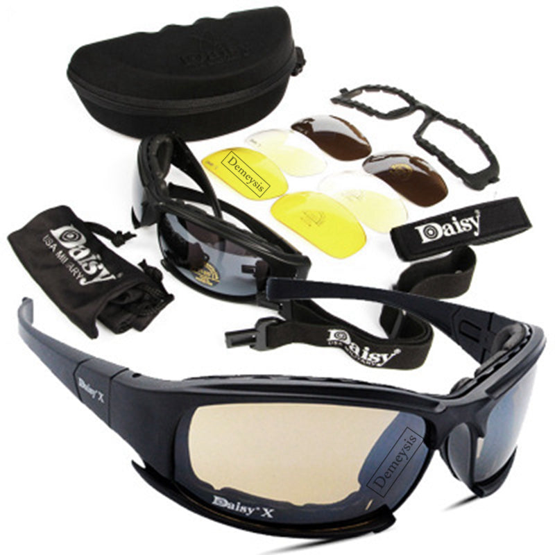Premium Tactical Polarized Sport Glasses – UV Protection, Anti-Glare, 4 Lens Options for Shooting, Airsoft, Hunting, Hiking
