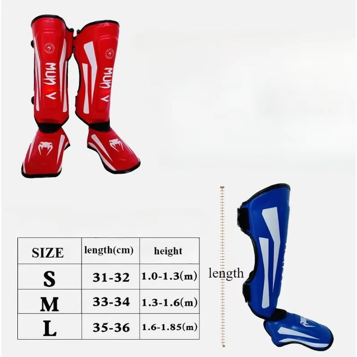 Premium Kickboxing Leg Guards – Muay Thai Ankle Protector, MMA Shin & Boxing Thickened Fighting Gear, Protective Ankle 