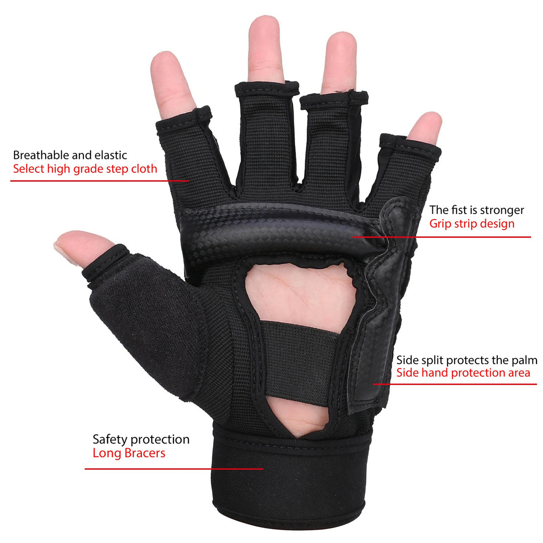 Premium Boxing Gloves for Adults & Kids – Half Finger Design for MMA, Muay Thai, Karate, Taekwondo & Fitness – High-Quality PU Leather, Breathable Mesh – Multiple Sizes (S-XXL) - StrengthXPhysiotherapy