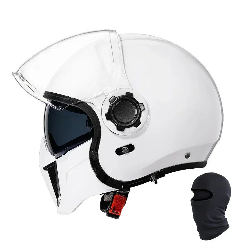 Premium Modular Motorcycle Helmet –Full Face & Open Face, Dual Lens, DOT ECE Approved, ABS Shell for Men & Women, Retro Style