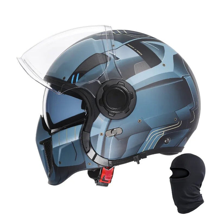 Premium Modular Motorcycle Helmet –Full Face & Open Face, Dual Lens, DOT ECE Approved, ABS Shell for Men & Women, Retro Style