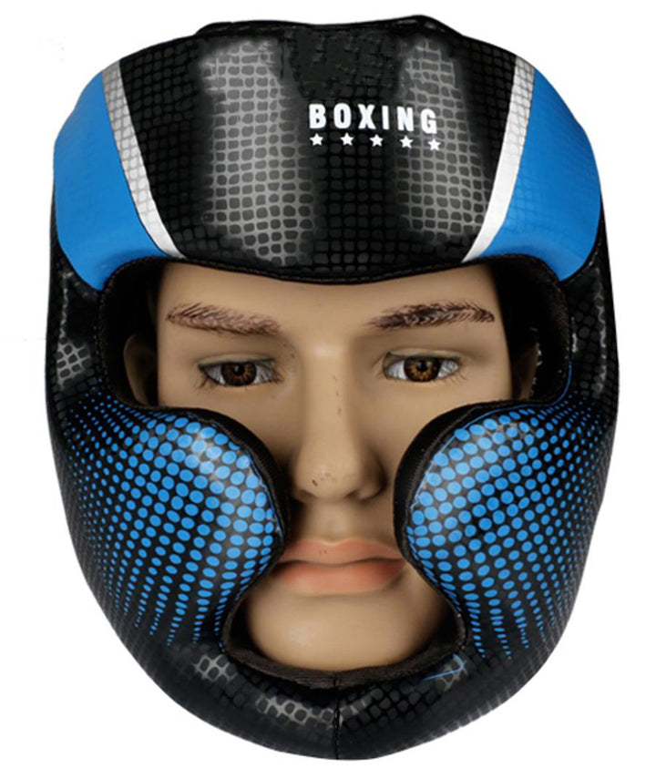 Premium Kickboxing Helmet – Full Face Muay Thai, MMA, Karate, Sanda Training Headgear, PU Leather, Protective Guard for Men & Women, Adjustable Sizes S/M/L - StrengthXPhysiotherapy