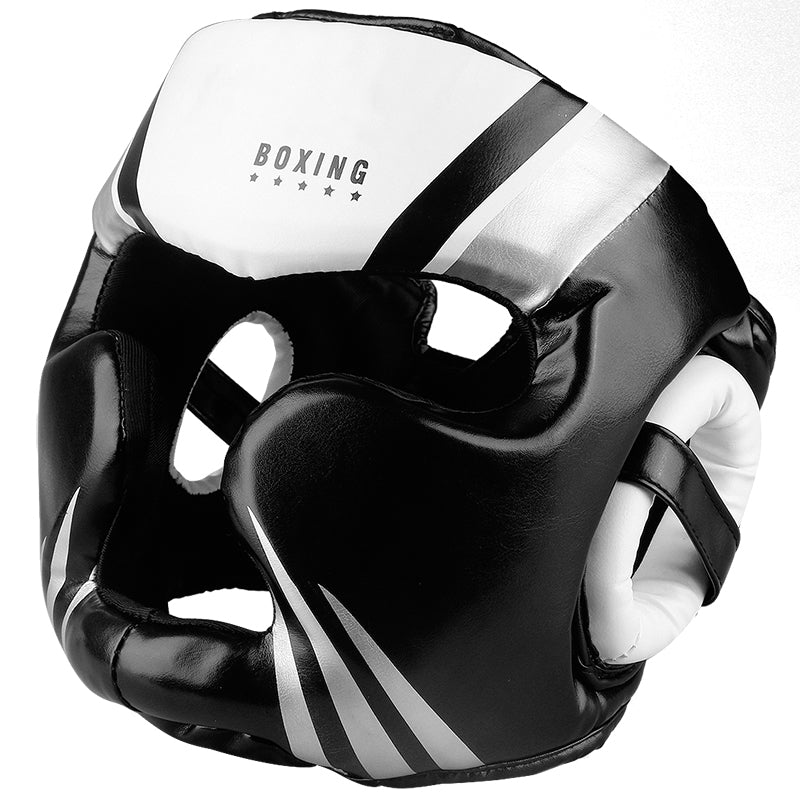 Premium Kickboxing Helmet – Full Face Muay Thai, MMA, Karate, Sanda Training Headgear, PU Leather, Protective Guard for Men & Women, Adjustable Sizes S/M/L - StrengthXPhysiotherapy