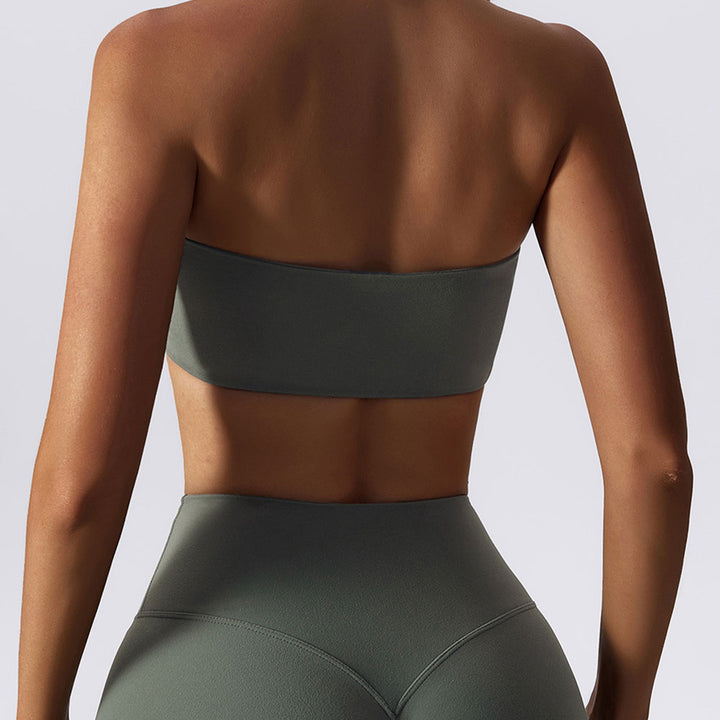 Premium Women's Fitness Sports Bra – Breathable Strapless Bandeau Bustier for Yoga, Gym & Workout – Comfortable Wrapped Chest