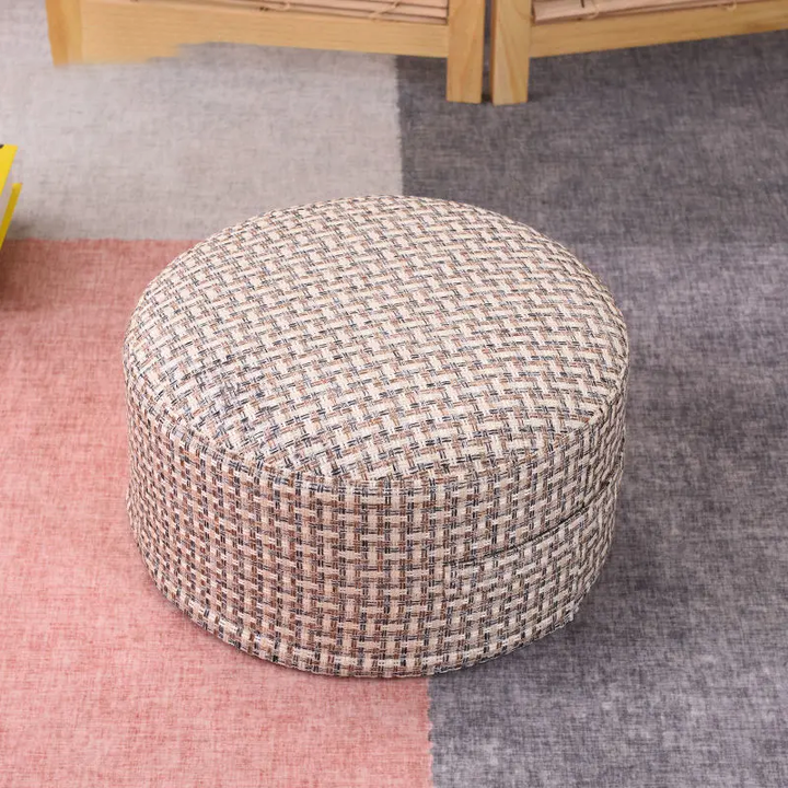 Premium Round High-Strength Sponge Seat Cushion – Comfortable Tatami Meditation & Yoga Pad – Removable Linen Cove