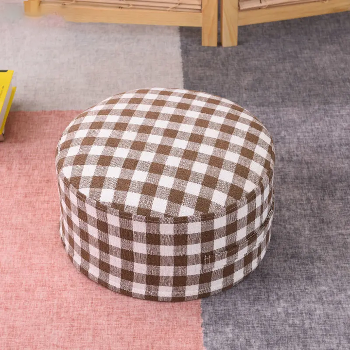 Premium Round High-Strength Sponge Seat Cushion – Comfortable Tatami Meditation & Yoga Pad – Removable Linen Cove