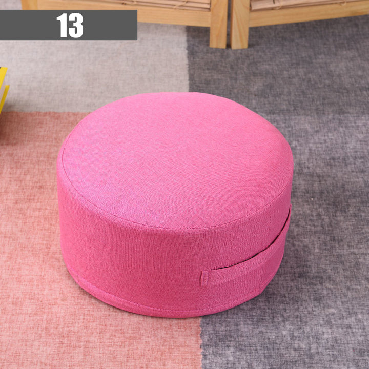 Premium Round High-Strength Sponge Seat Cushion – Comfortable Tatami Meditation & Yoga Pad – Removable Linen Cove