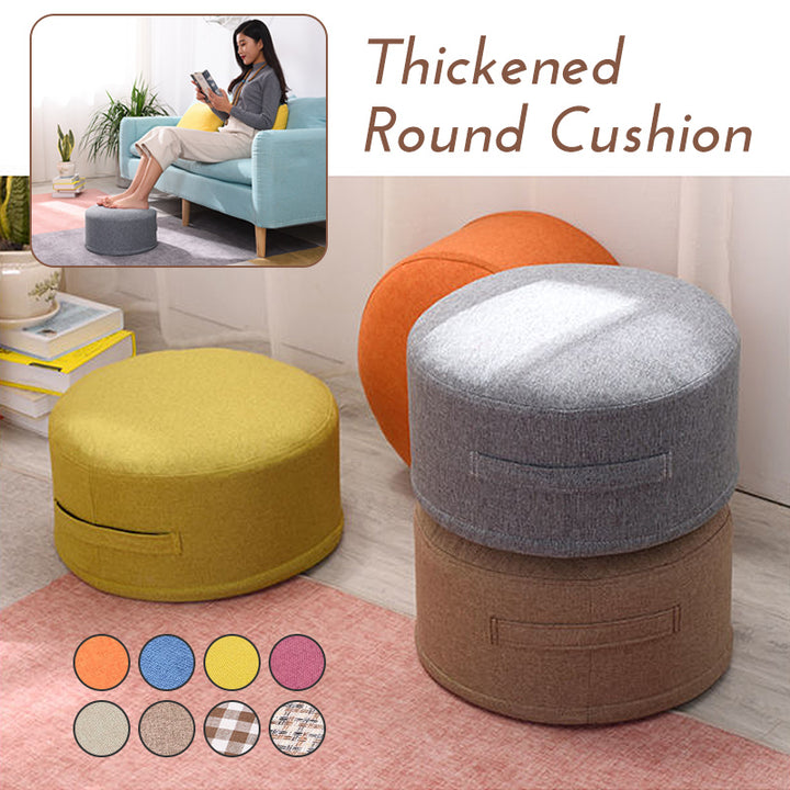 Premium Round High-Strength Sponge Seat Cushion – Comfortable Tatami Meditation & Yoga Pad – Removable Linen Cove