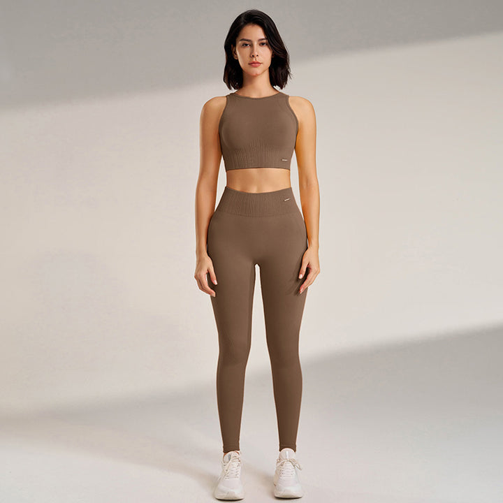 Premium Yoga Clothing Set – Women's High Waisted Leggings & Seamless Top – Comfortable Fitness & Exercise Wear – Ideal for Workout, Pilates, and Yoga – Breathable and Supportive - StrengthXPhysiotherapy