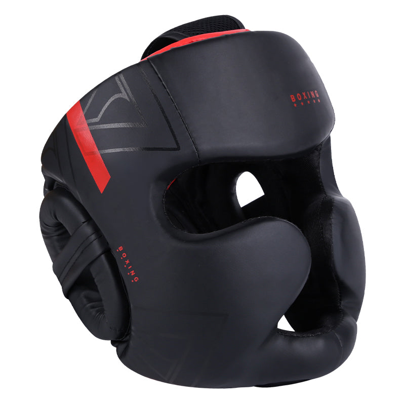 Premium Kickboxing Helmet – Full Face Muay Thai, MMA, Karate, Sanda Training Headgear, PU Leather, Protective Guard for Men & Women, Adjustable Sizes S/M/L